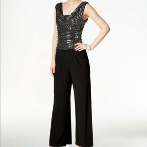 R&M Richards Metallic Knit Jumpsuit